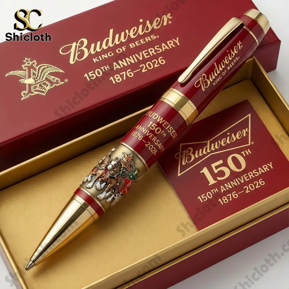 Budweiser anniversary pen displayed in a luxury gift box!