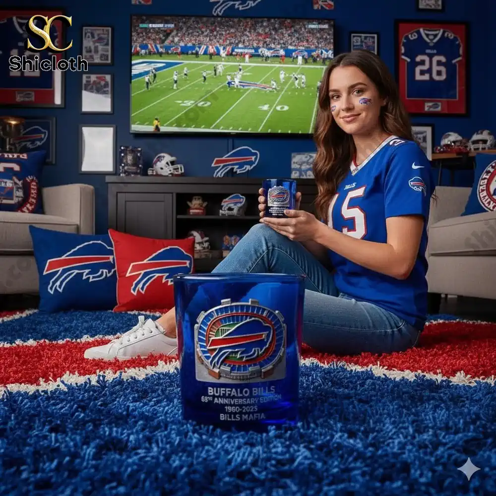 Buffalo Bills 65th Anniversary Commemorative Whiskey Glass