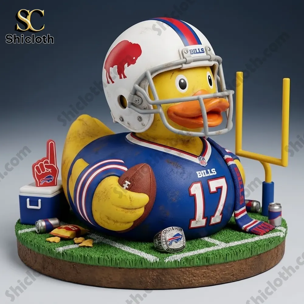 Buffalo Bills rubber duck football figure front angle!