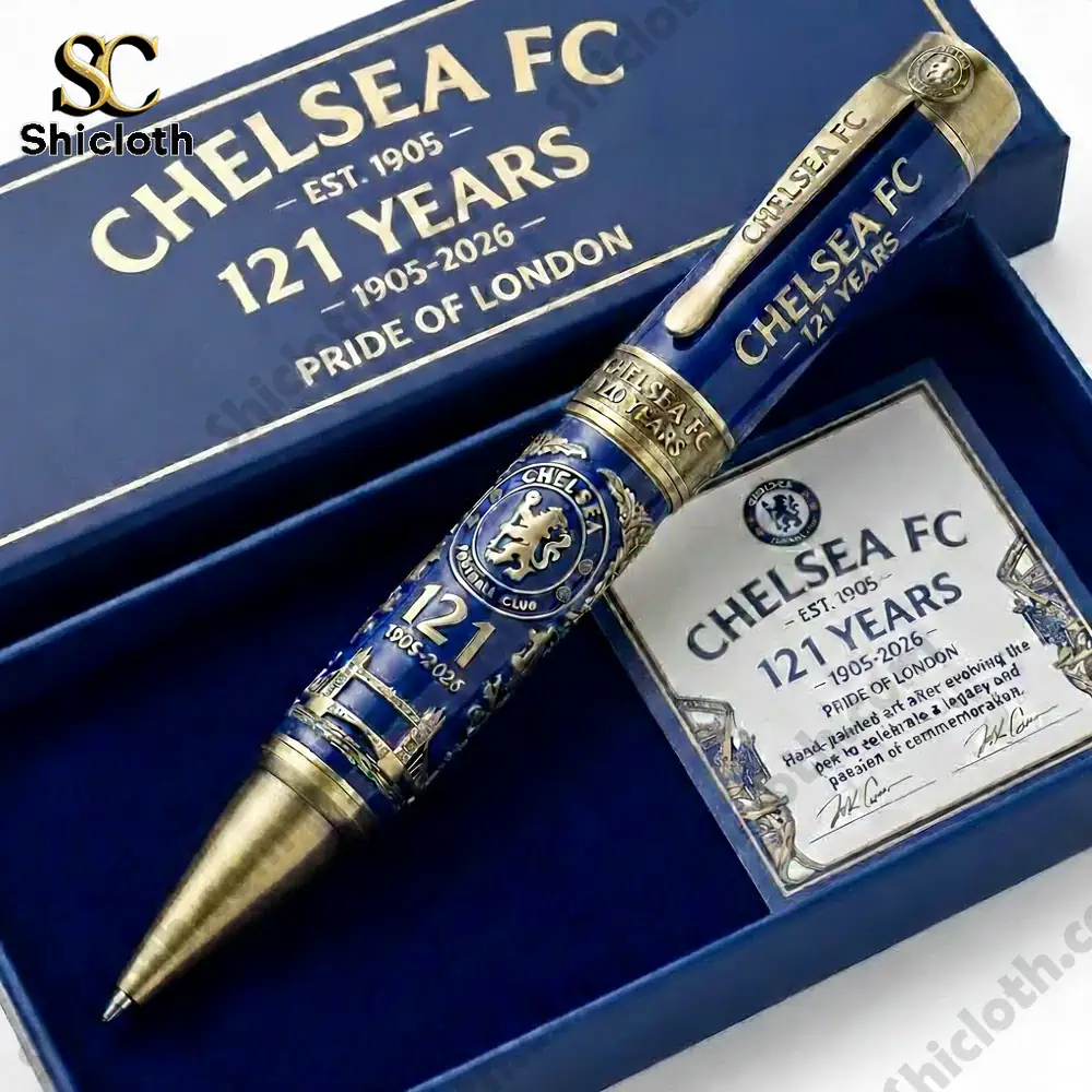 Chelsea FC anniversary collector pen displayed in a premium gift box!