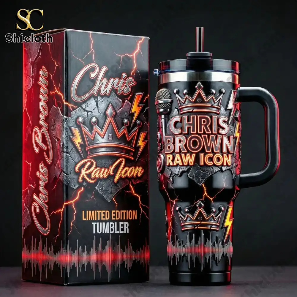 Chris Brown Raw Icon tumbler with limited edition box!