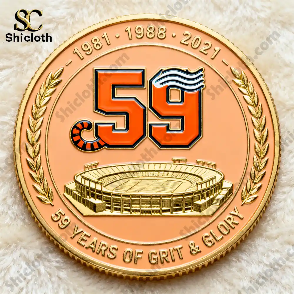 Cincinnati Bengals commemorative coin back with stadium and legacy theme