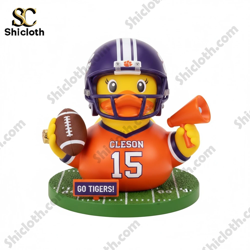 Clemson Tigers football rubber duck front view!