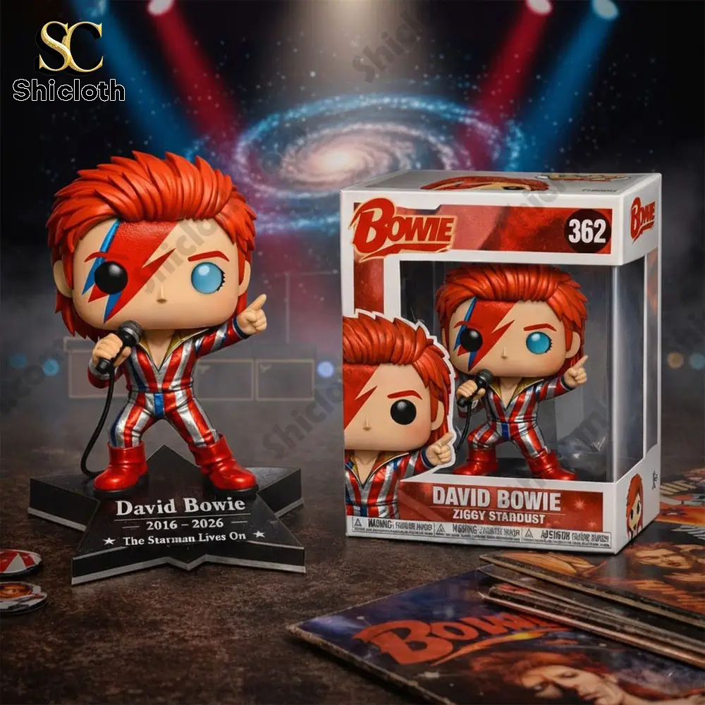 Alternative view of David Bowie Ziggy Stardust 2016-2026 Memorial Collectible Pop Figure Doll