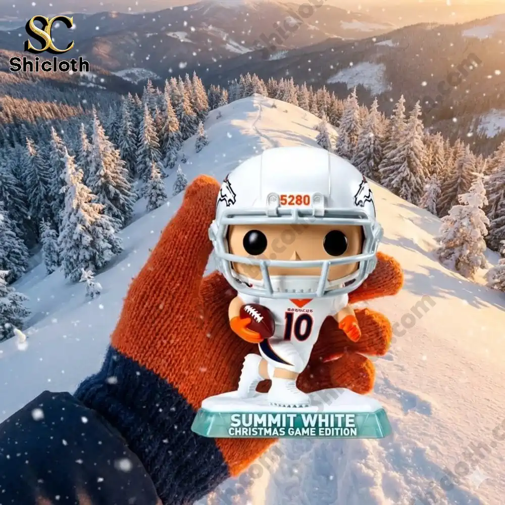 Dolly Parton's 80th Anniversary 1946-2026 Collectible Pop Figure Doll 30 Denver Broncos summit white Christmas game collector figure held outdoors in snowy mountains!