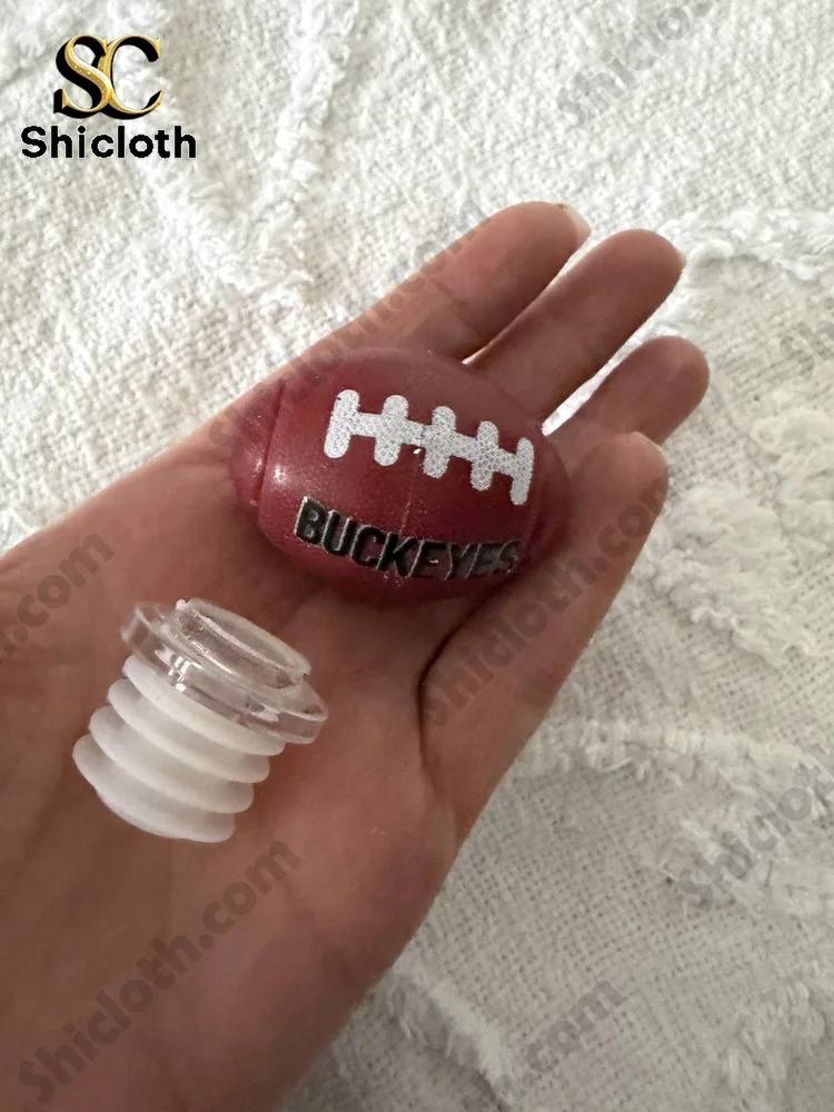 Demogorgon Sculpted Whiskey Glass 40 Small football shaped decorative topper with Buckeyes design by Shicloth!