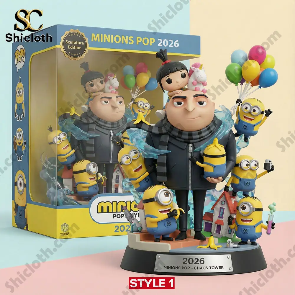Despicable Me Minions Fun Tower POP Figure 2026 3 Gru and minions statue with collectible display box!