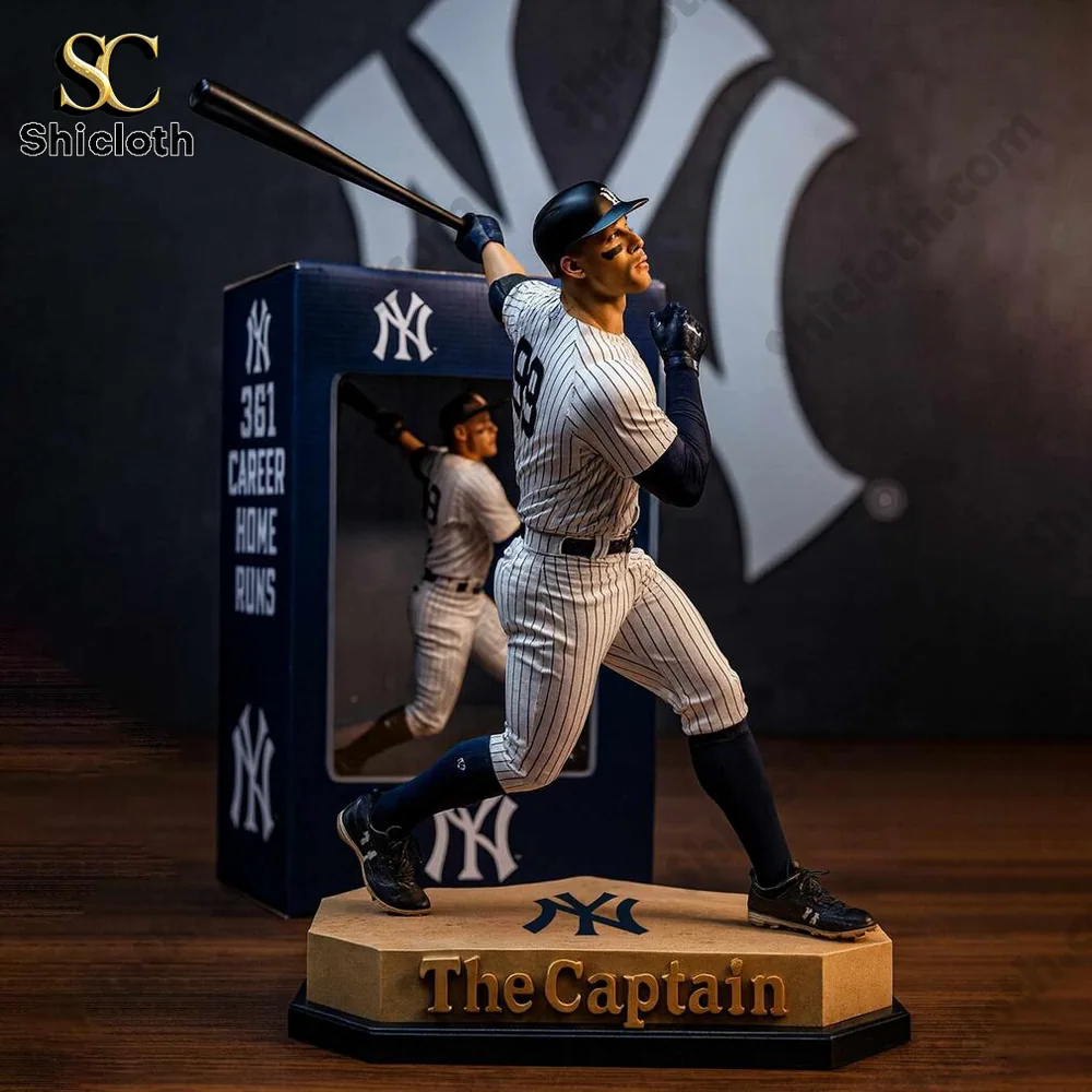 Boxed baseball captain desk figure on table!