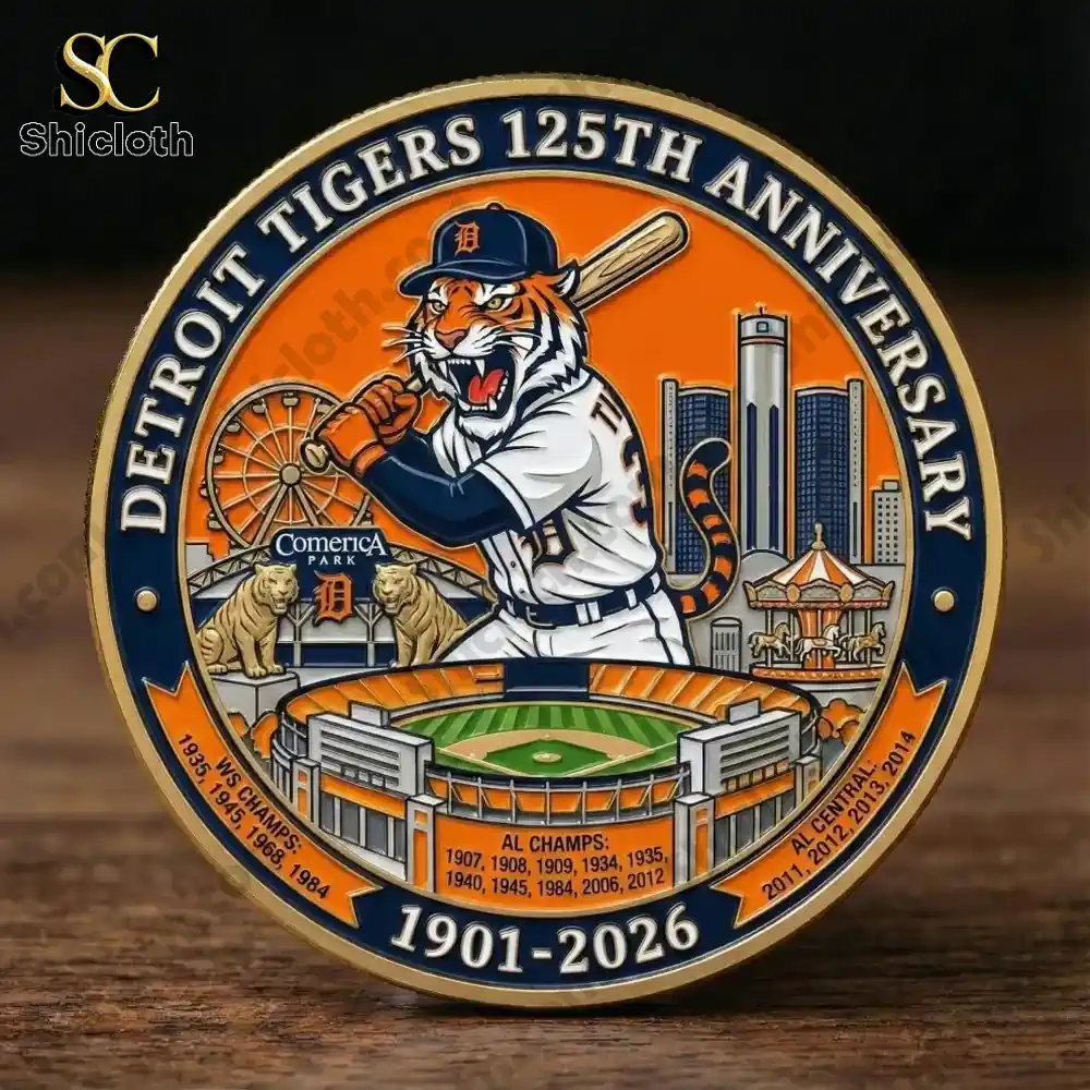 Dragon Ball 40th Anniversary Commemorative Limited Coin 18 Detroit Tigers anniversary coin with tiger and stadium design!
