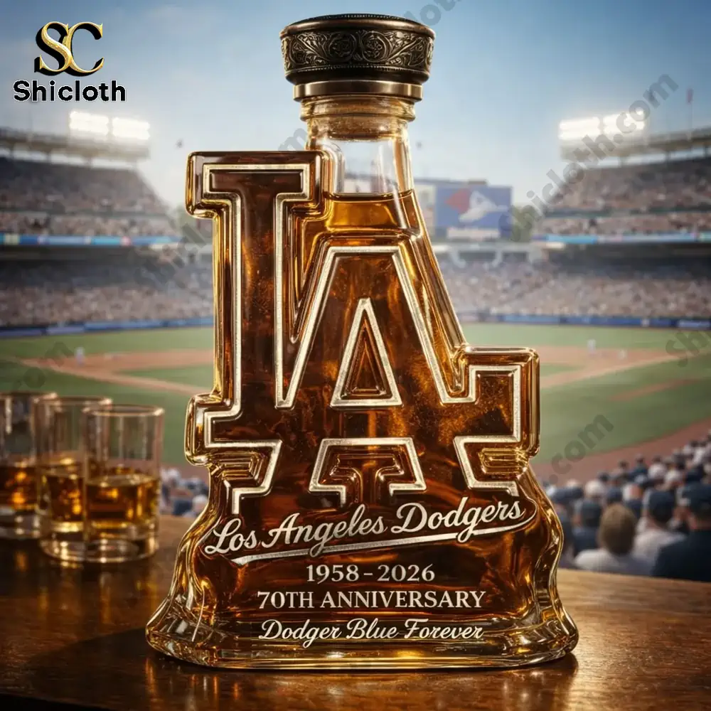 Alternative view of Dodgers Blue Forever 70th Anniversary Whiskey Bottle
