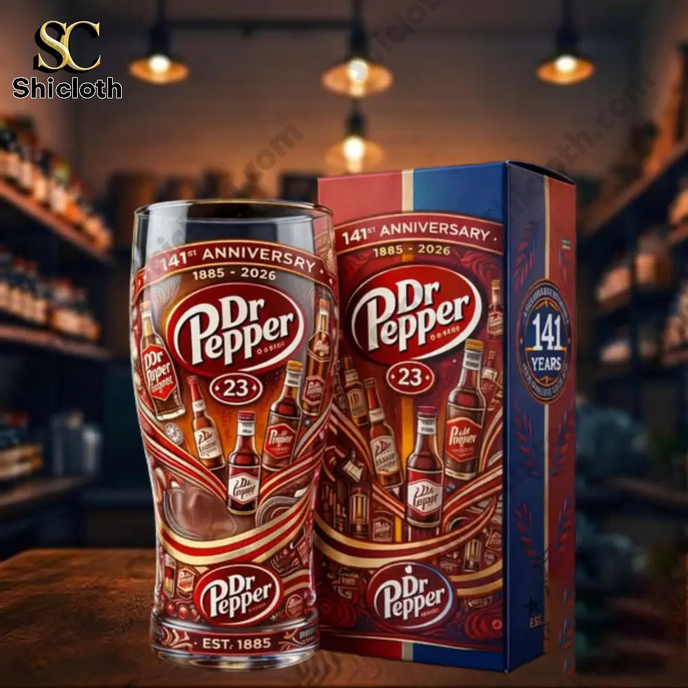 Dr Pepper heritage glass with decorative box on display!