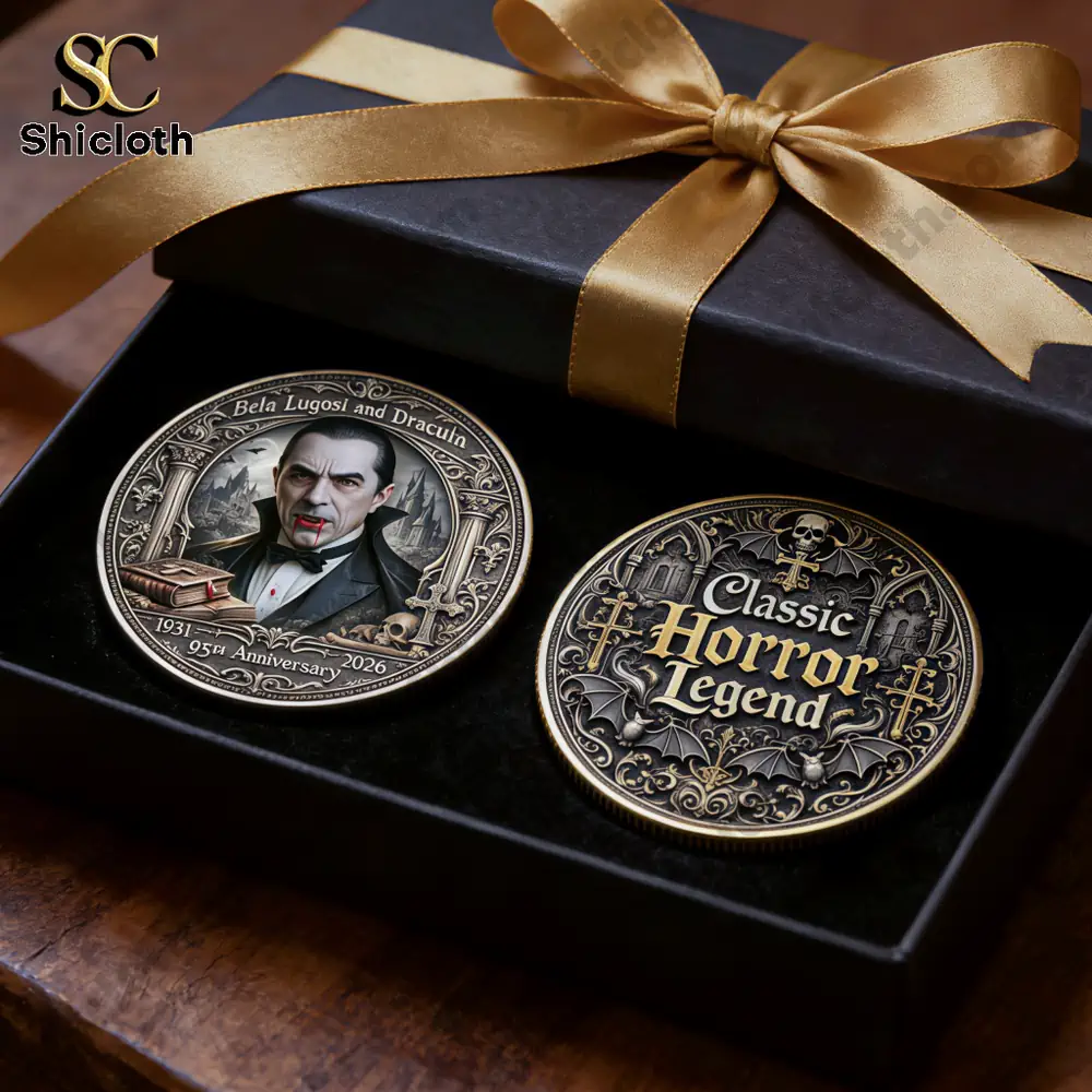 Gift box with classic horror legend commemorative coins.