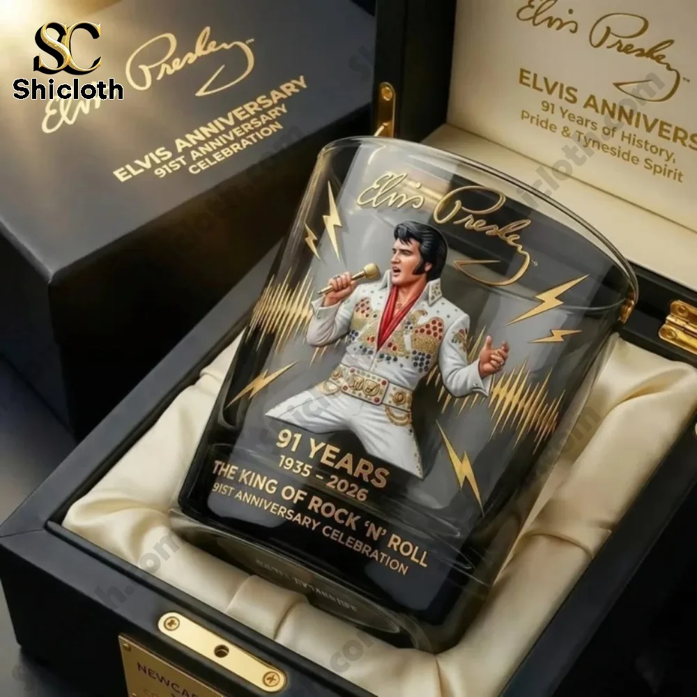 Commemorative rock theme whisky glass displayed inside a premium gift box!