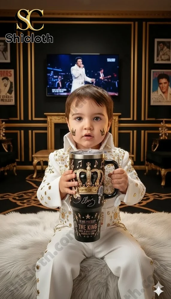 Elvis Presley The King Roc n Roll Legend American Icon 40oz Tumbler With Handle