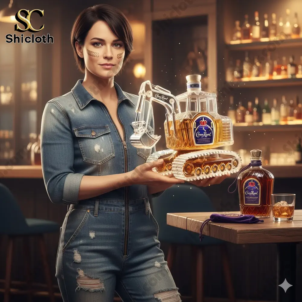 Excavator Crown Royal Edition Whiskey Bottle