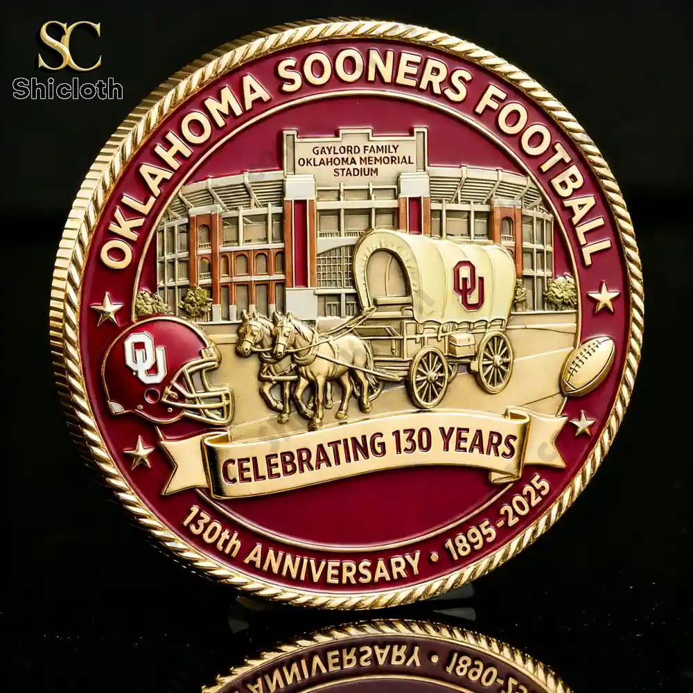 Oklahoma Sooners 130th anniversary commemorative coin front design!