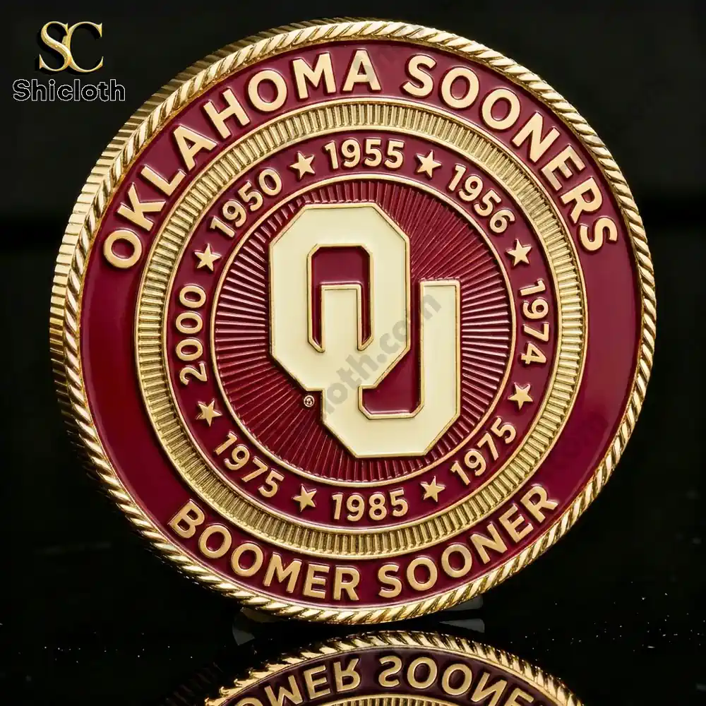 Oklahoma Sooners commemorative coin back with OU logo!