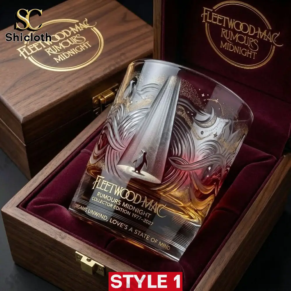 Fleetwood Mac Rumours Midnight collector glass in wooden box