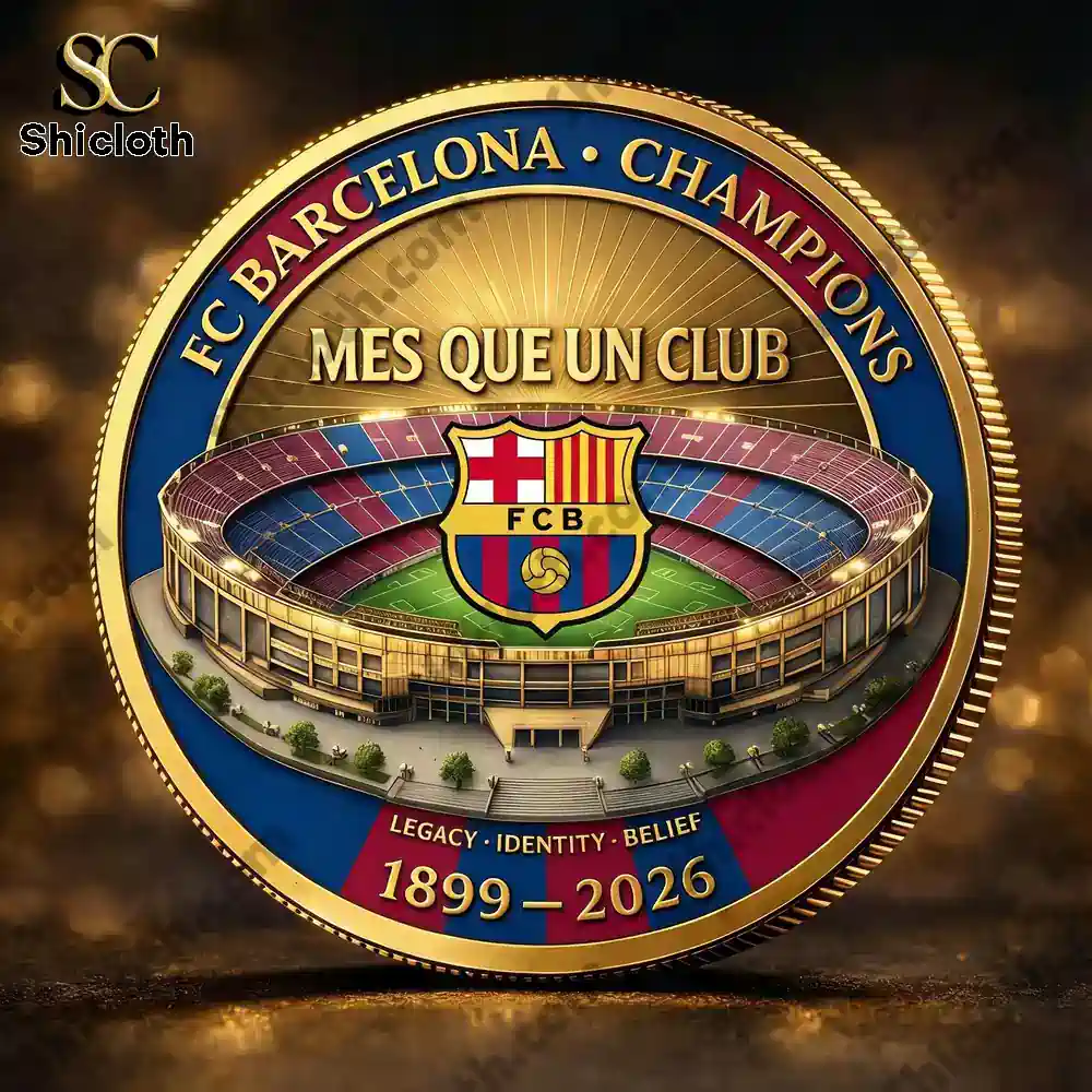 Gold club coin with stadium and crest!