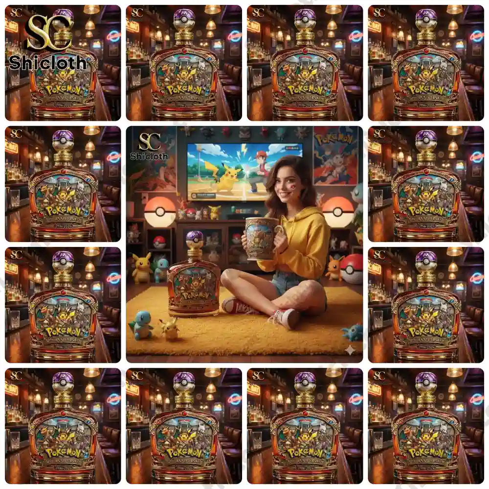 Decorative Pokemon themed bottle displayed with cozy lifestyle scene!