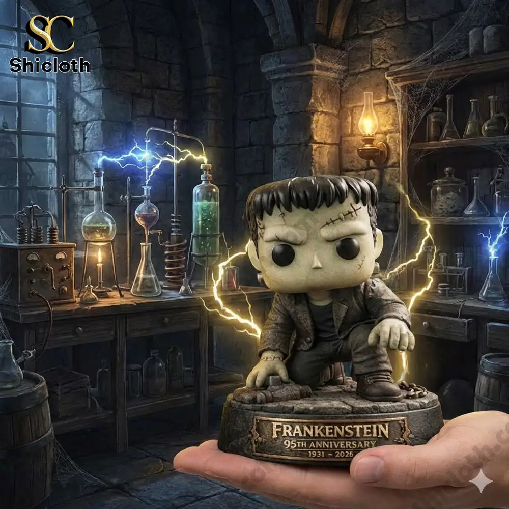 Mike Tomlin End Of An Era Pittsburgh Steelers Commemorative Pop Figure 24 Frankenstein collector figure standing in a dark laboratory scene!