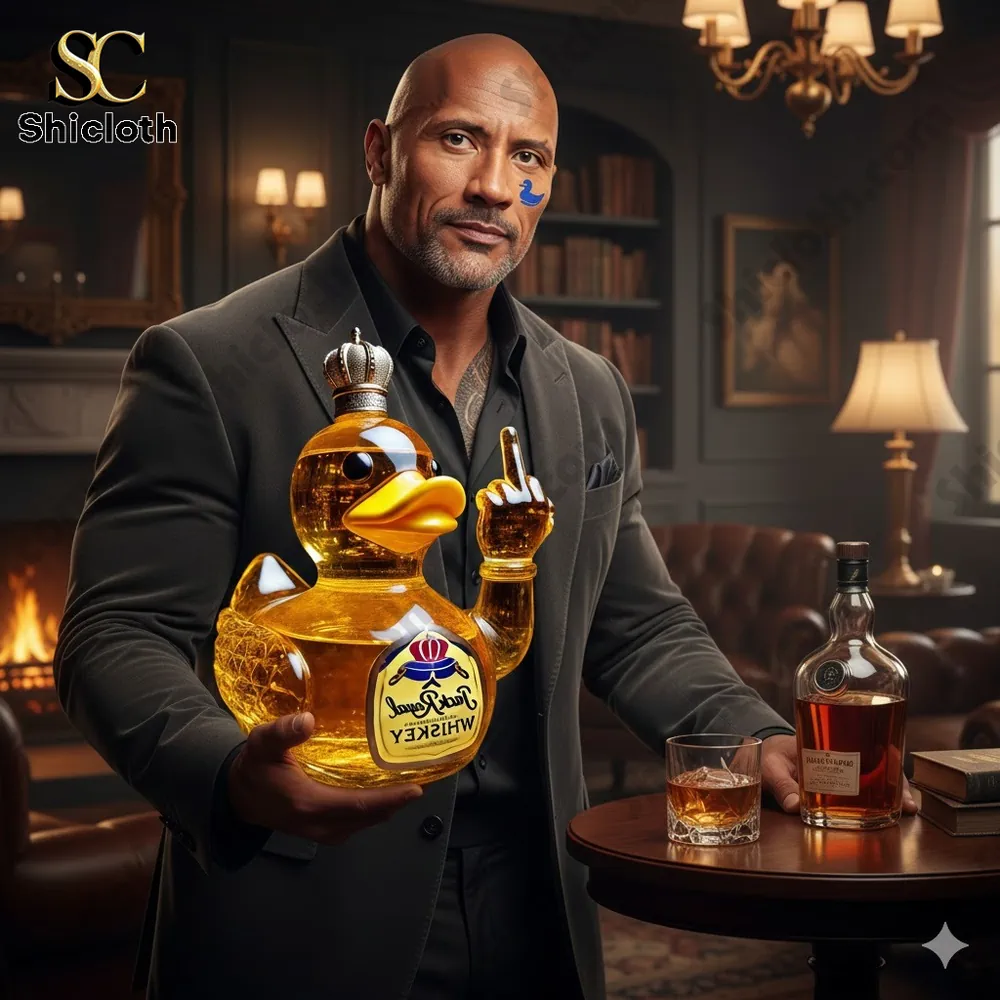 Funny Middle Finger Duck Crown Royal Edition Whiskey Bottle