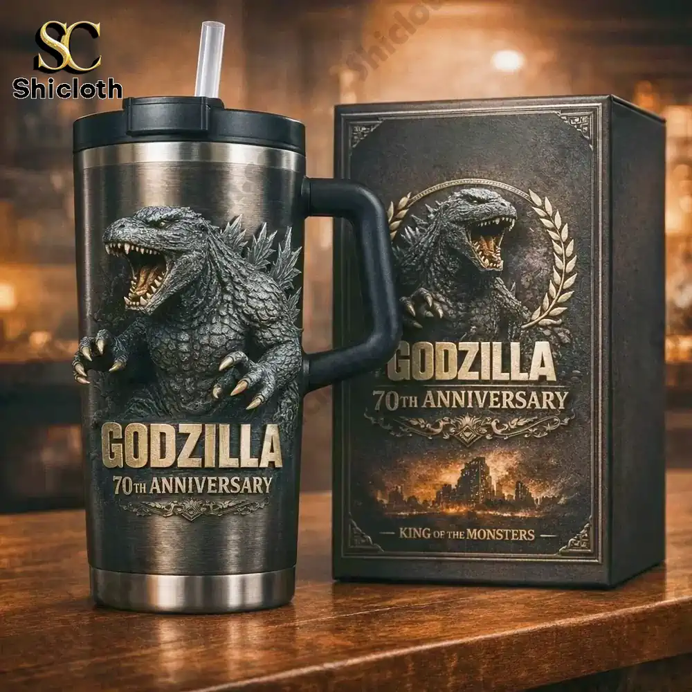 Godzilla anniversary tumbler mug with collectible box!