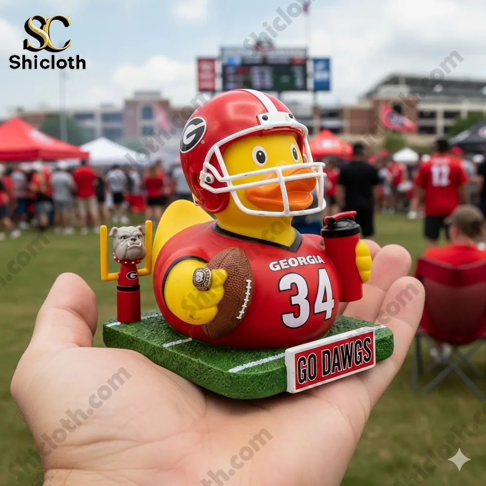 Dolly Parton's 80th Anniversary 1946-2026 Collectible Pop Figure Doll 88 Georgia Bulldogs football duck figurine held in hand at stadium scene!