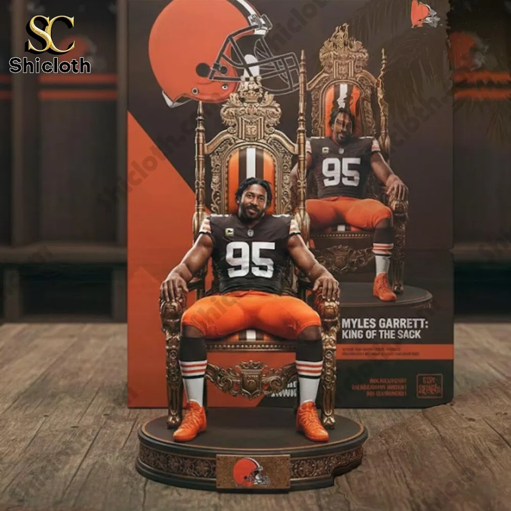 Football throne statue displayed with collector box!