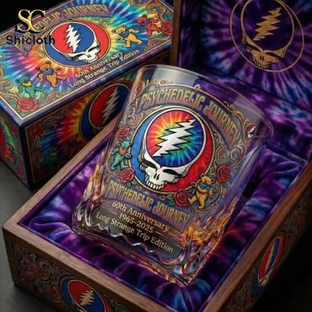 Alternative view of Grateful Dead Psychedelic Journey 60th Anniversary Whiskey Glass