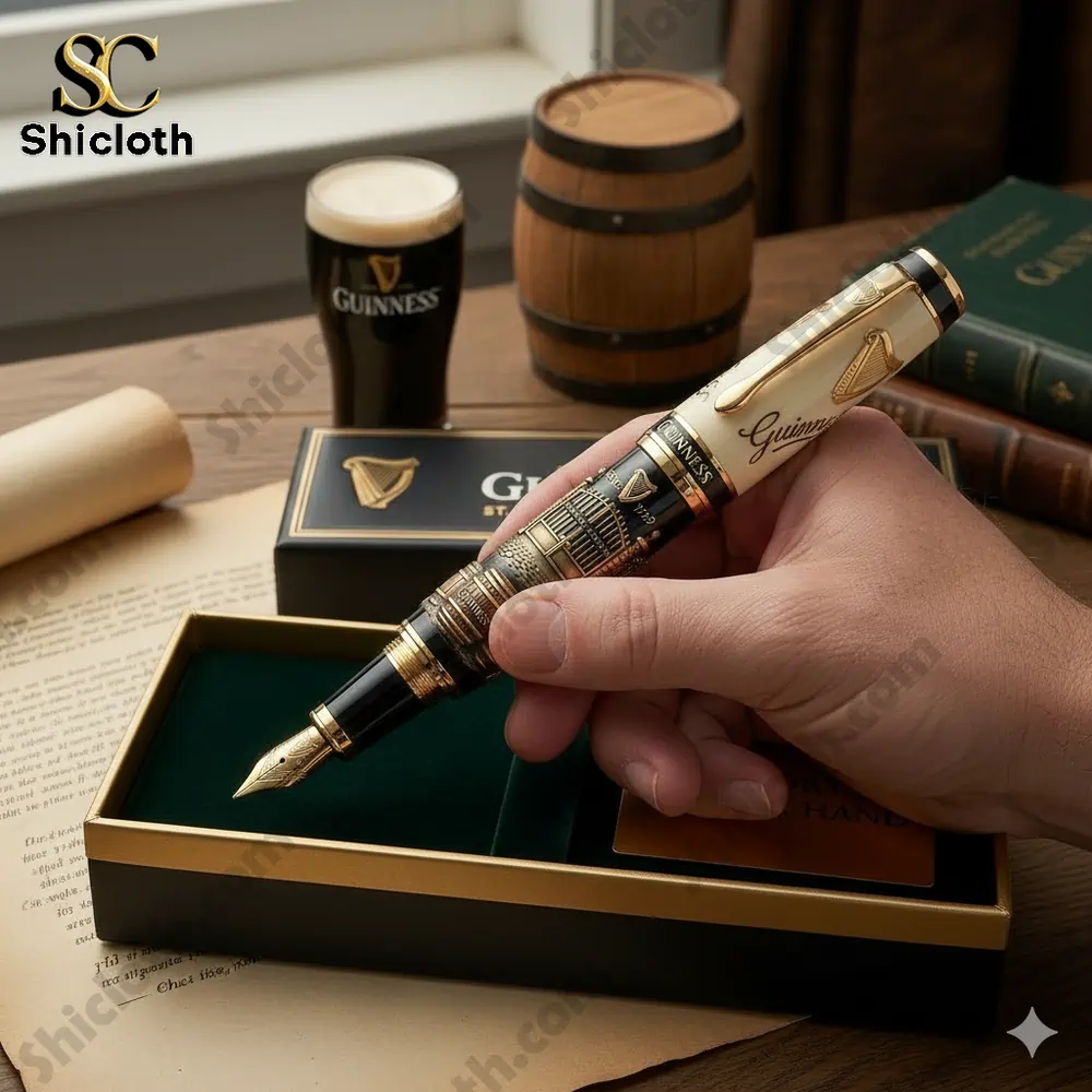 Luxury Guinness themed fountain pen in hand with gift box!