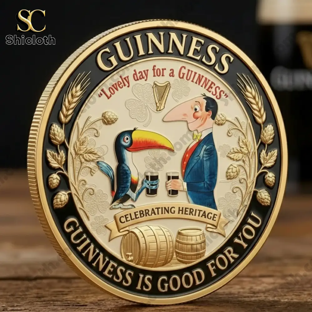 Guinness ESTD 1759 Heritage Commemorative Coin 3 Classic Guinness harp coin with brewery symbols!