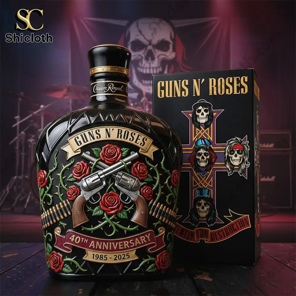 Guns N Roses anniversary whiskey bottle with collector box!