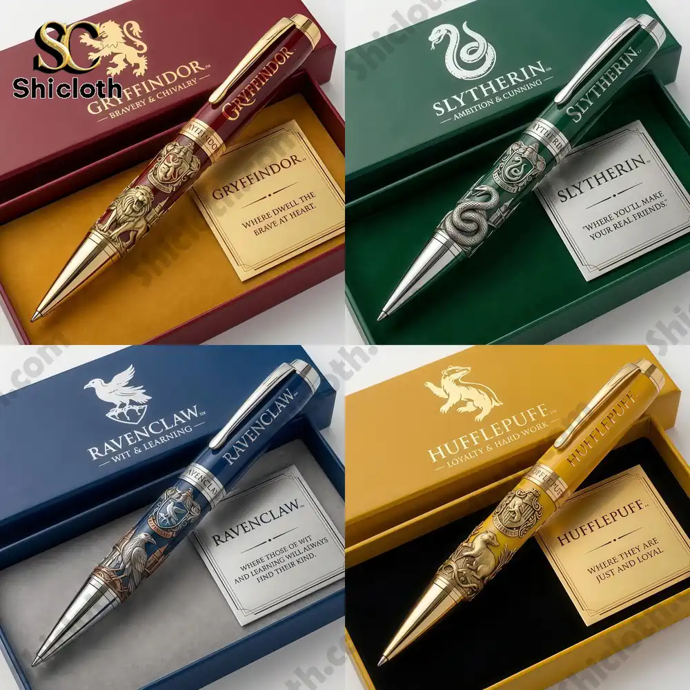 Gryffindor and Slytherin luxury pens in gift boxes