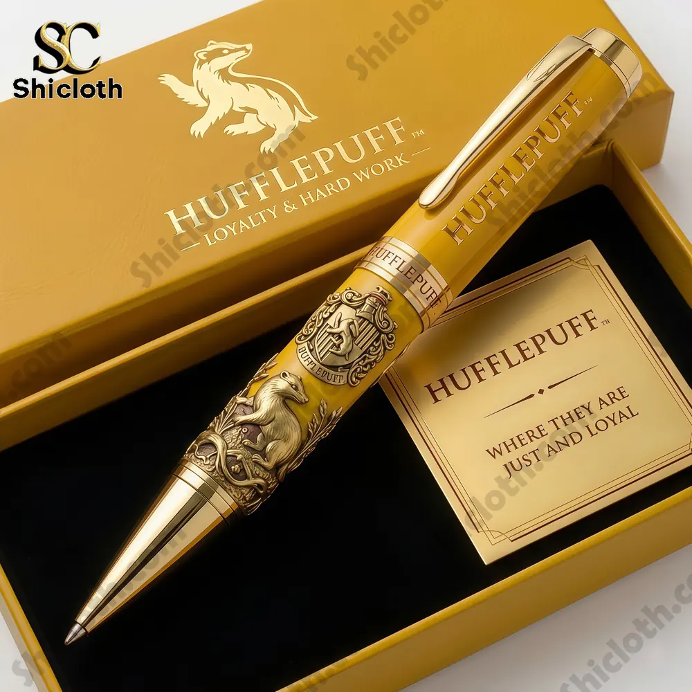 Harry Potter Hogwarts House Collector's Edition Pen 3 Hufflepuff themed luxury pen in yellow gift box
