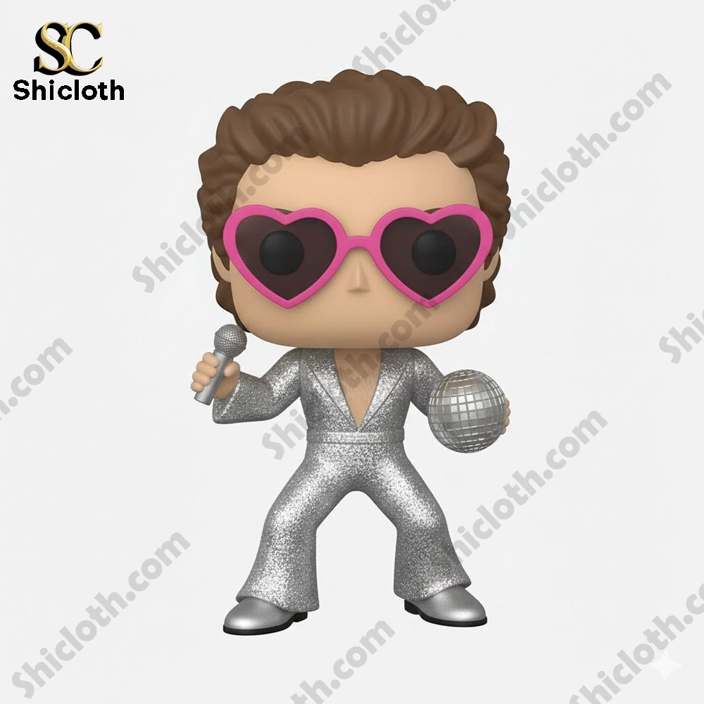 Harry Styles Kiss All The Time Disco Occasionally 2026 Vinyl Pop Figure Doll 3 Disco singer vinyl style figure wearing silver outfit and heart sunglasses!