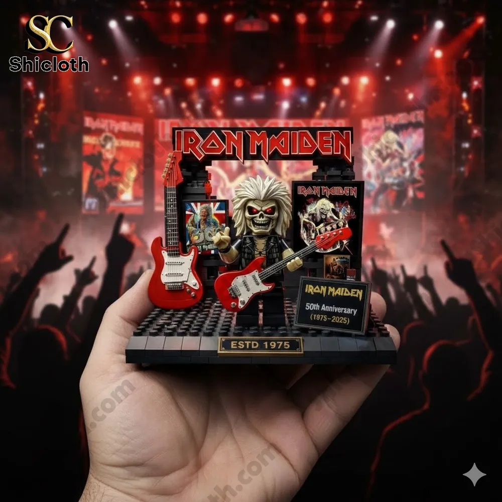Iron Maiden stage display figure with red guitar and concert background by Shicloth!