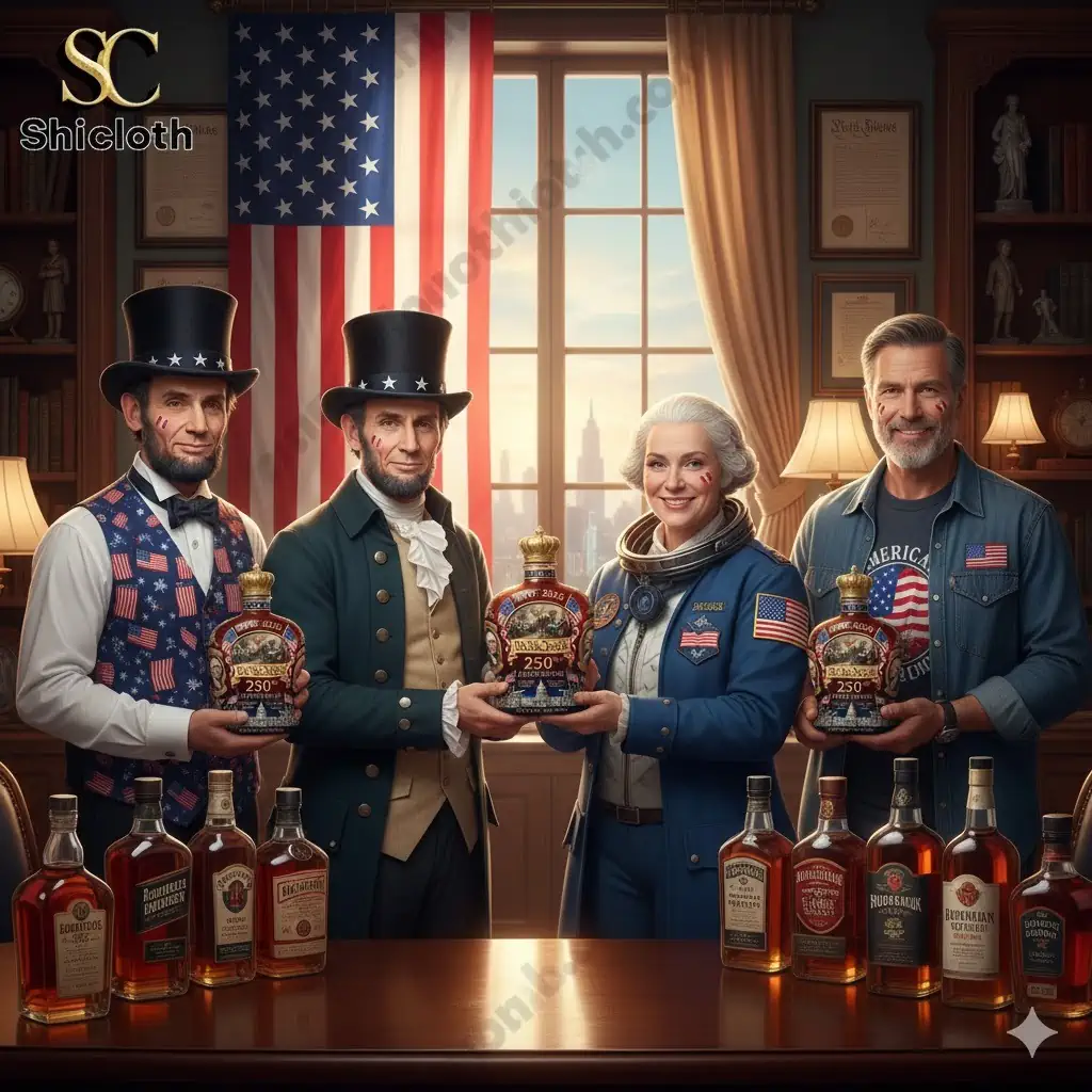 Seattle Seahawks NFL Whisky Bottle And Glass Combo Set 20 People holding patriotic whisky bottles in American heritage themed setting!