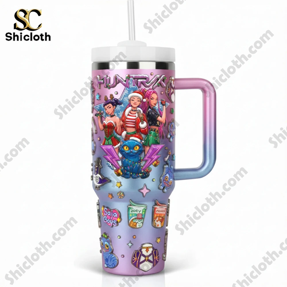 Huntrix Kpop Demon Hunters Tumbler With Handle