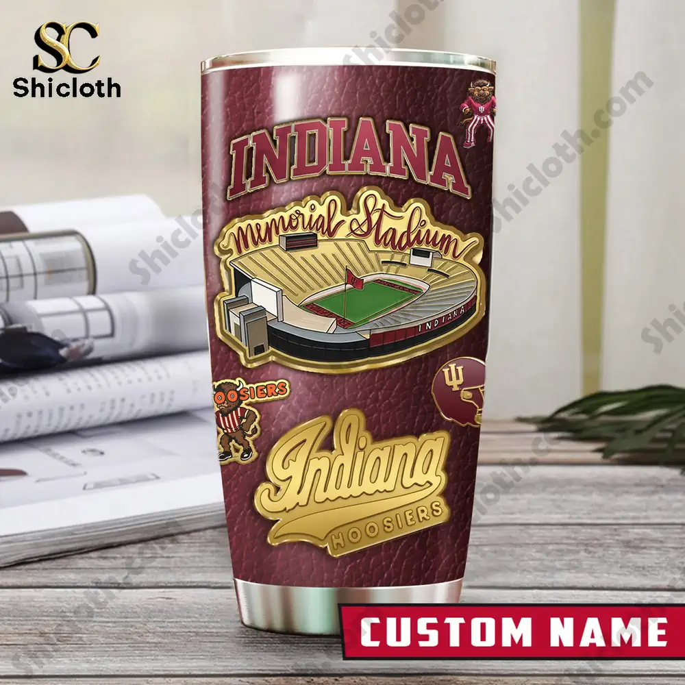 Indiana Hoosiers tumbler featuring memorial stadium artwork by Shicloth!