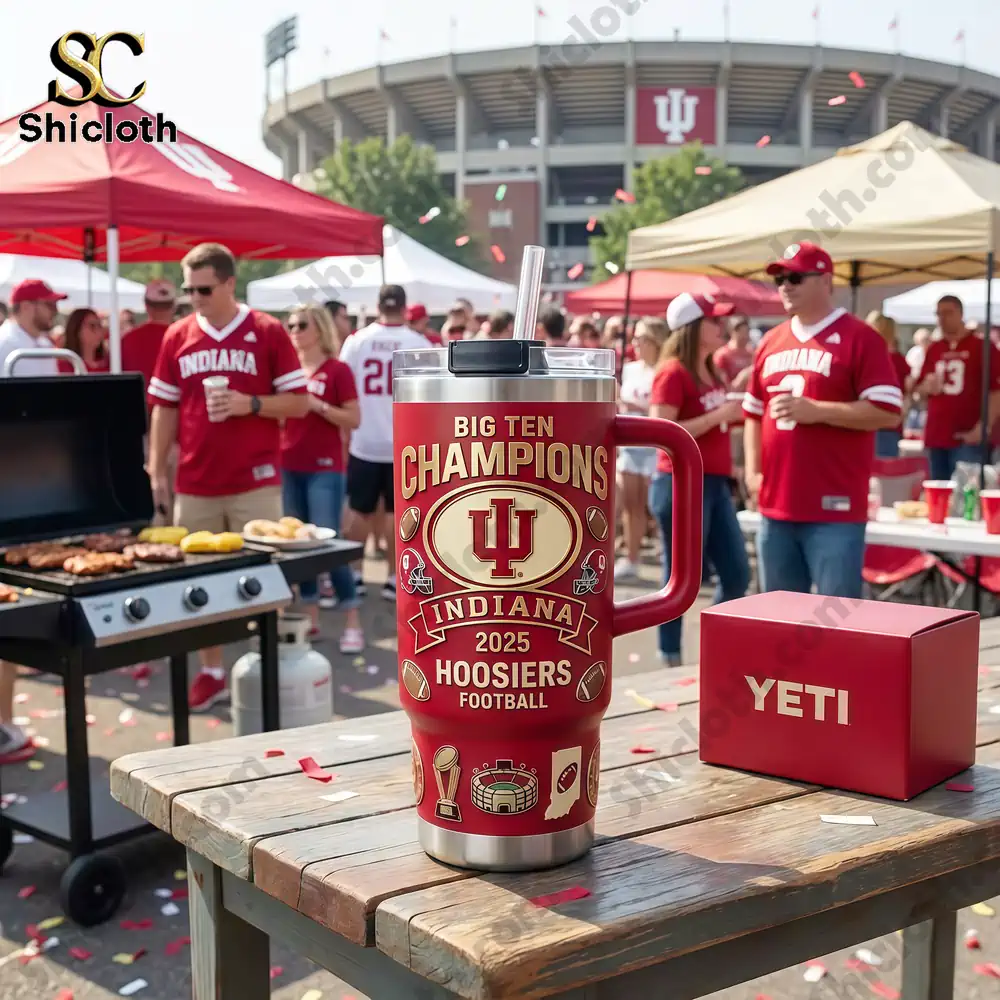 Indiana Hoosiers Big Ten Champions YETI mug at a football tailgate!