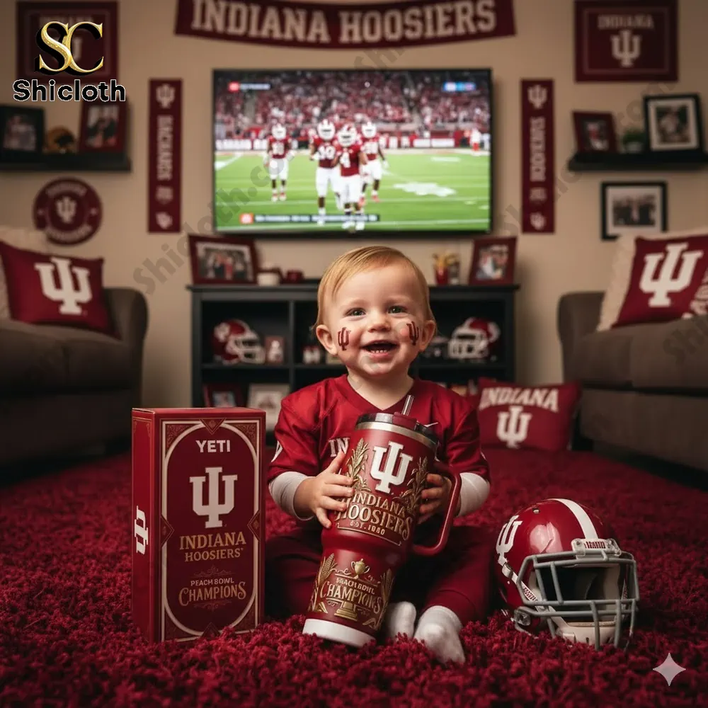 Indiana Hoosiers 2026 Peach Bowl Champions Tumbler With Handle