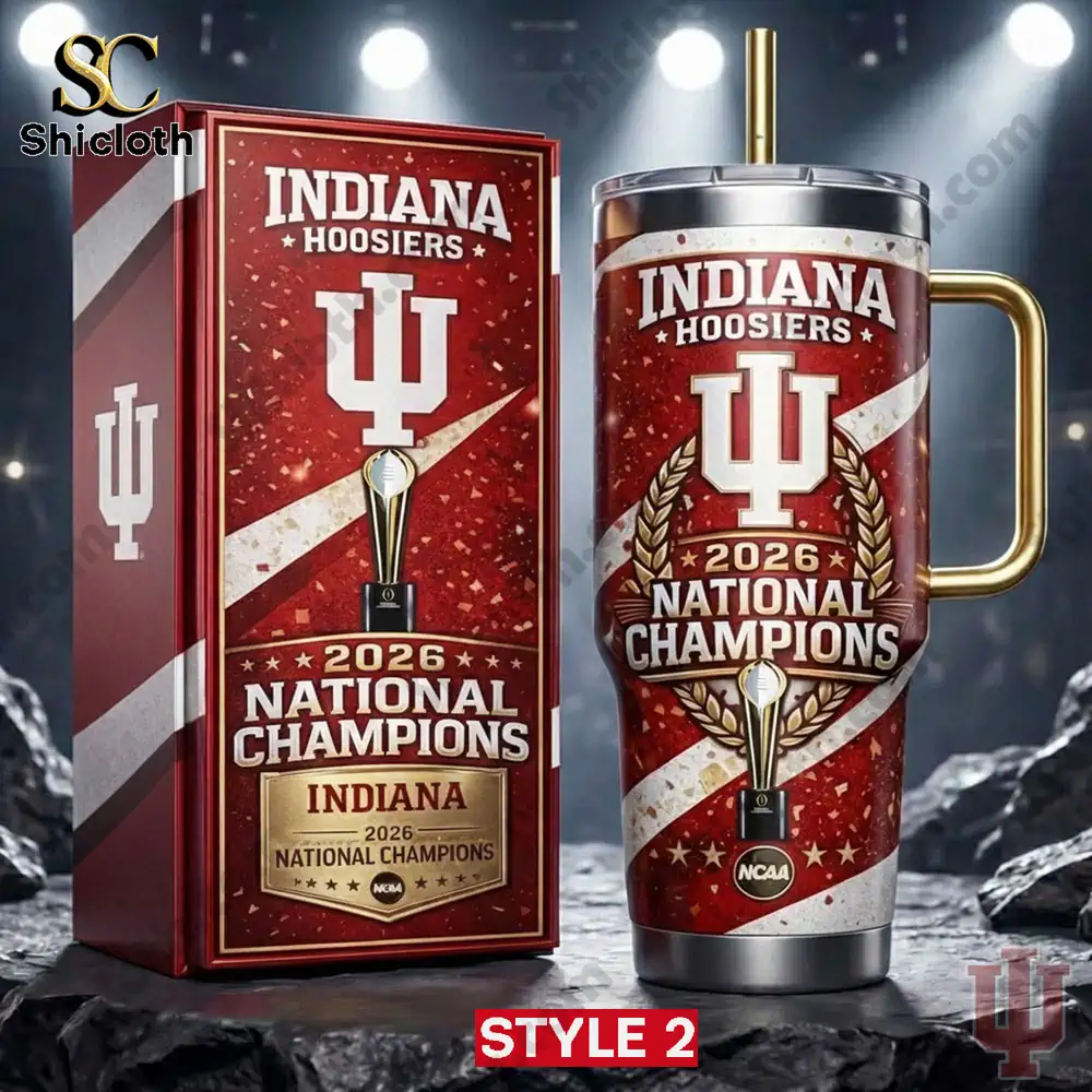 Indiana Hoosiers championship tumbler with bold logo and commemorative gift box!