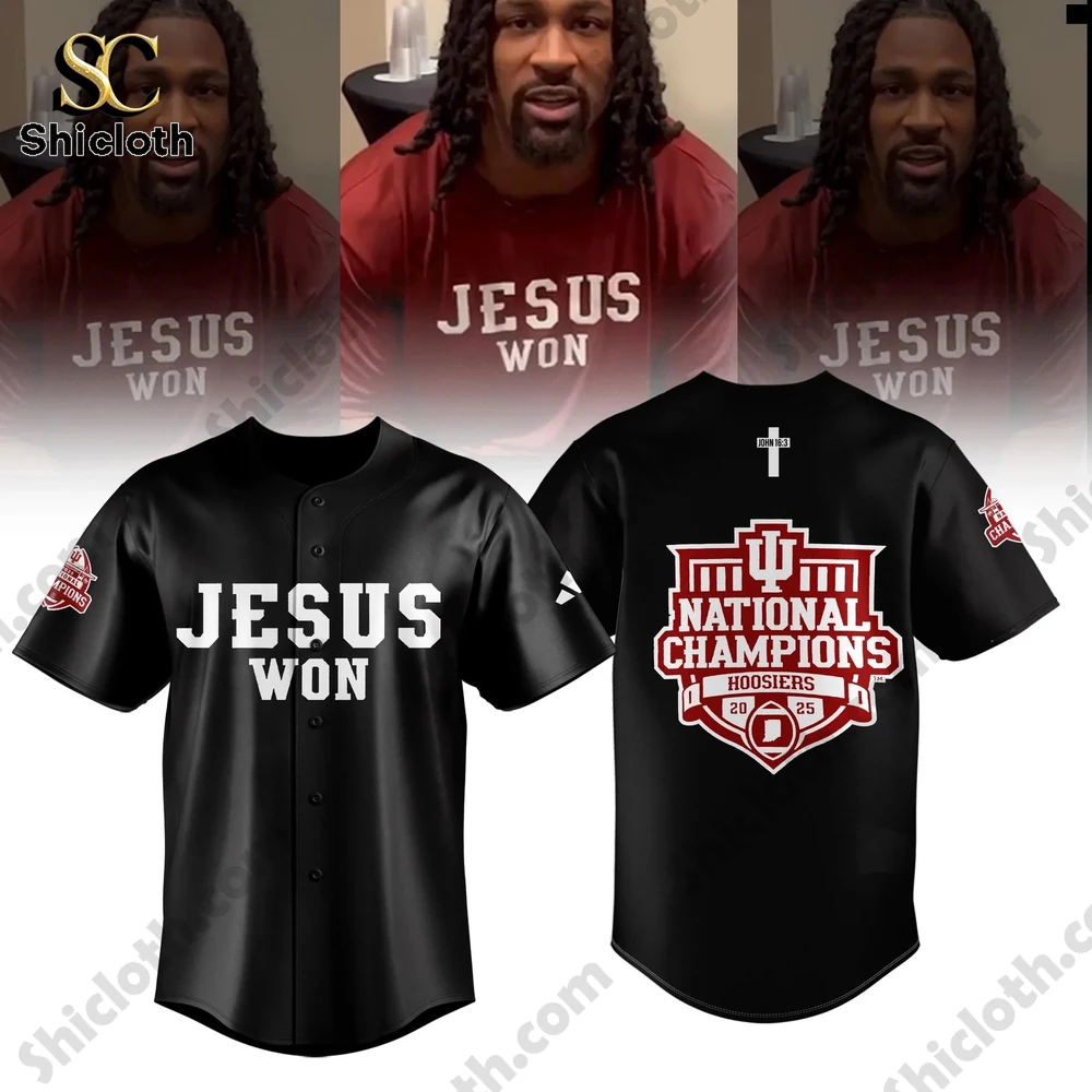 Black Jesus Won baseball jersey front and back!
