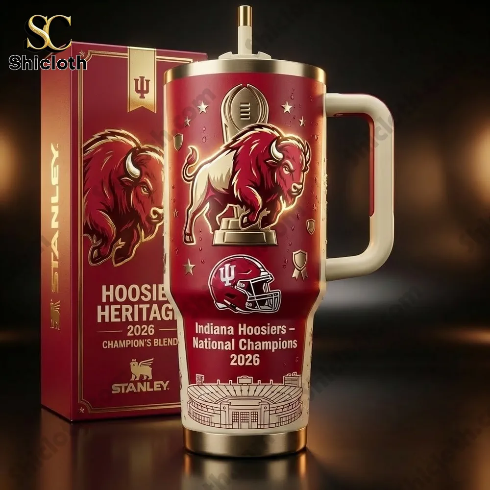 Indiana Hoosiers tumbler displayed with premium box in studio setting!