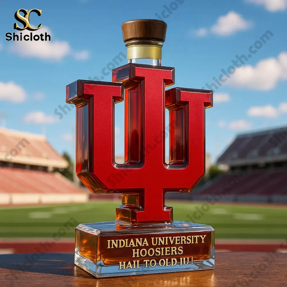 IU logo bottle on football field!