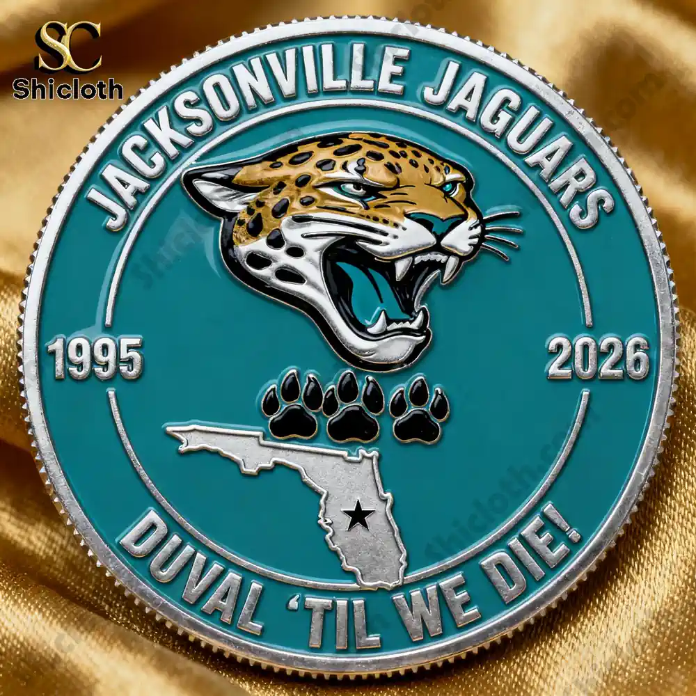 Jacksonville Jaguars commemorative coin front with jaguar head!