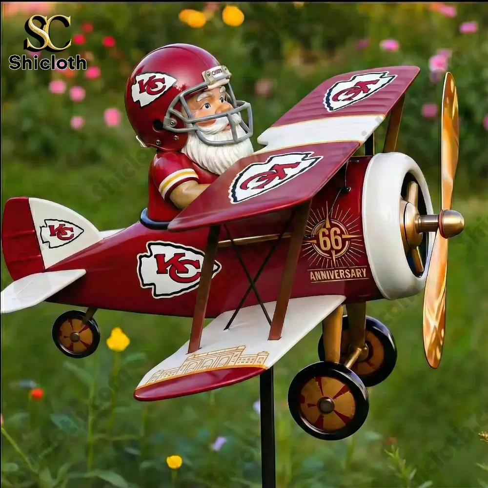 Alternative view of Kansas City Chiefs 66th Anniversary Commemorative Garden Windmill