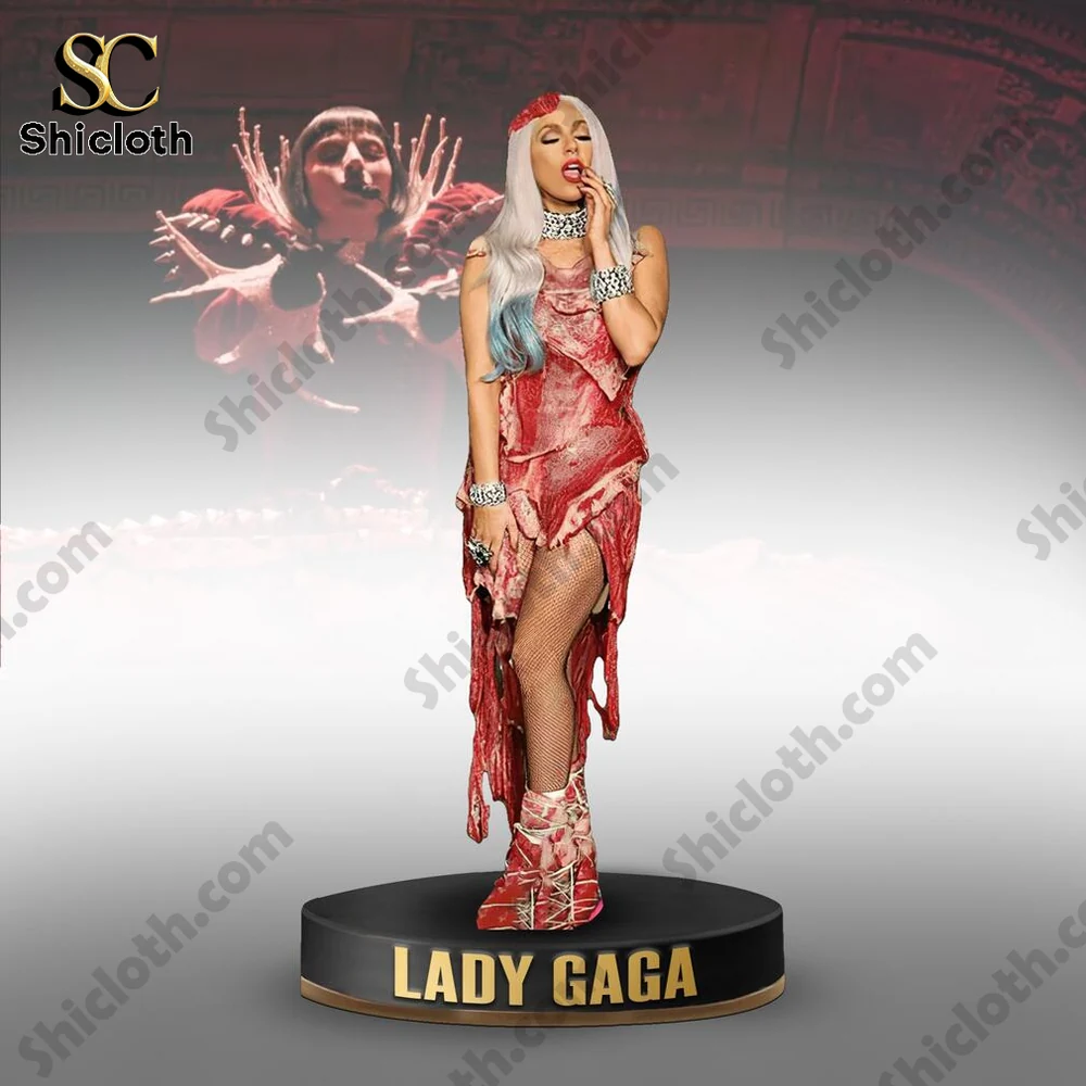 Full body Lady Gaga meat dress style figure on display base!