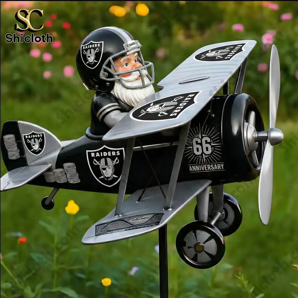Las Vegas Raiders 66th Anniversary Commemorative Garden Windmill ? Heartfelt Gifts Studio